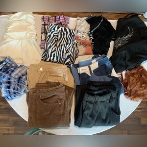 SHEIN CLOTHING LOT! SUMMER BACK TO SCHOOL JEANS TOPS BELLBOTTOMS SWEATS SKIRT
